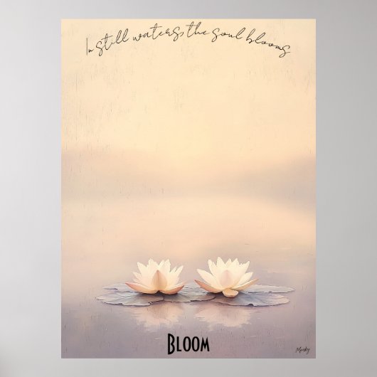Zen Lotus-Blume in Dusk Poster (Vorne)