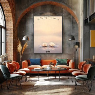 Zen-Lotus-Blumen am Abend Poster