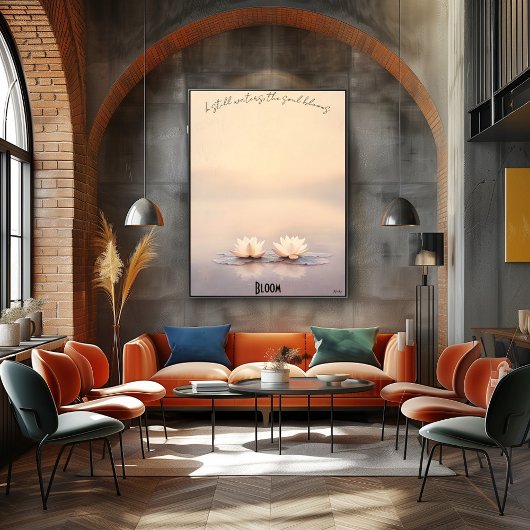 Zen-Lotus-Blumen am Abend Poster