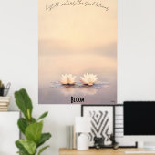Zen-Lotus-Blumen am Abend Poster (Heimbüro)