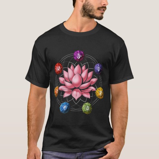 Zen Lotus Chakra Symbole T-Shirt (Vorderseite)