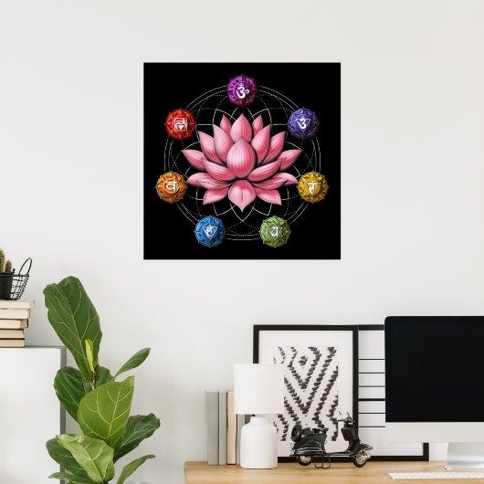Zen Lotus Chakra Symbols Poster (Heimbüro)