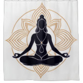 Zen Lotus Meditation Duschvorhang (Vorderseite)