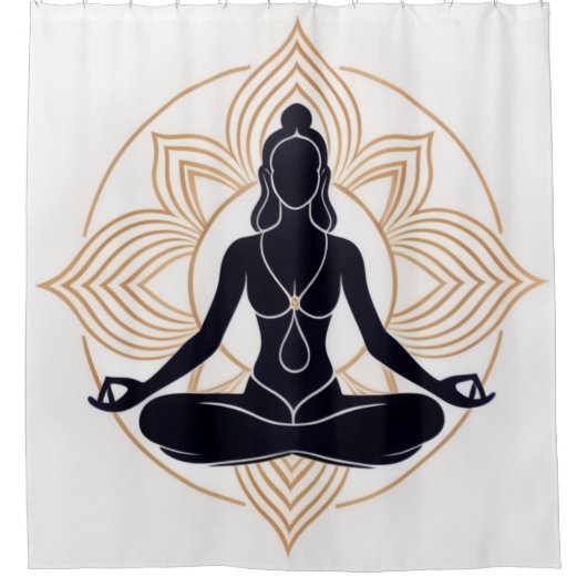 Zen Lotus Meditation Duschvorhang (Vorderseite)