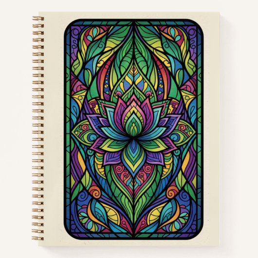 Zen Lotus Stained Glass Zentangle Journal Notizblock (Vorderseite)