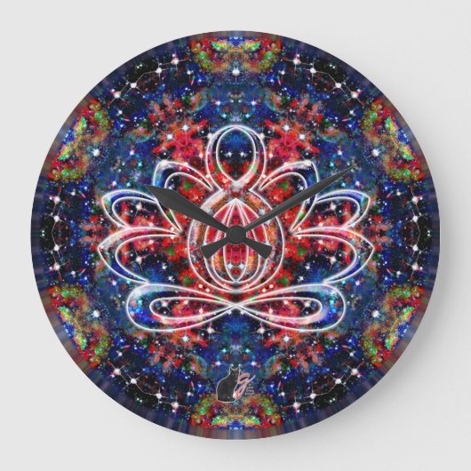 Zen-Lotus-Uhr Große Wanduhr (Vorderseite)