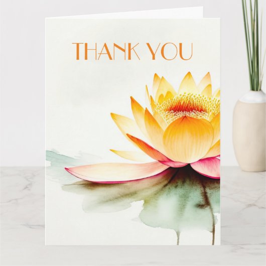 ZEN LOTUS WATERCOLOR DANKESKARTE (Vorderseite)