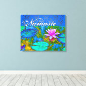 Zen Lotus Yoga Practioner's Elegant Damask Leinwanddruck (Insitu (Holzboden))