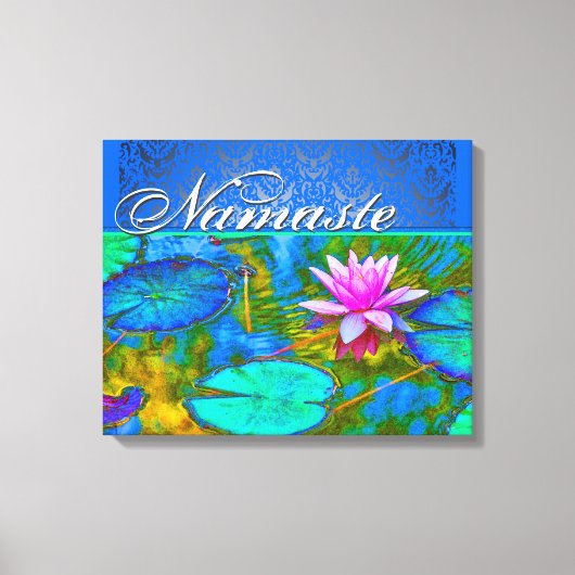 Zen Lotus Yoga Practioner's Elegant Damask Leinwanddruck (Vorderseite)