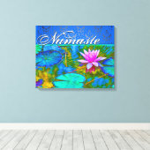 Zen Lotus Yoga Practioner's Elegant Damask Leinwanddruck (Insitu (Holzboden))