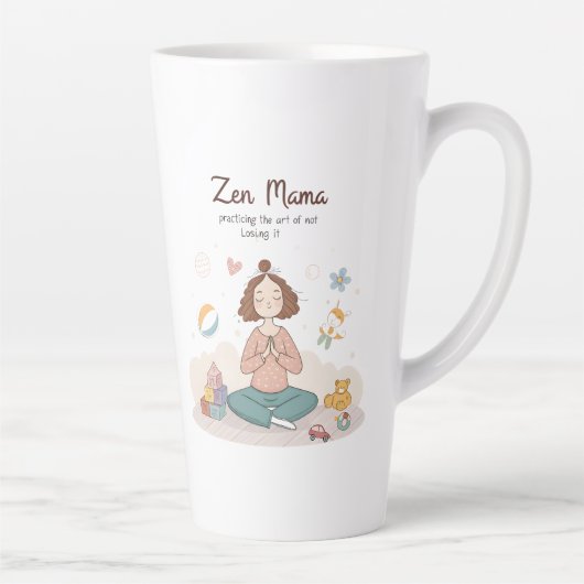 Zen Mama Calm Motherhood Art Milchtasse (Rechts)