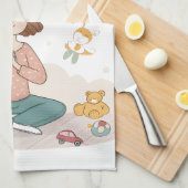 Zen Mama Ruhige Mutterschaft Kunst Geschirrtuch (Viertel Falte)