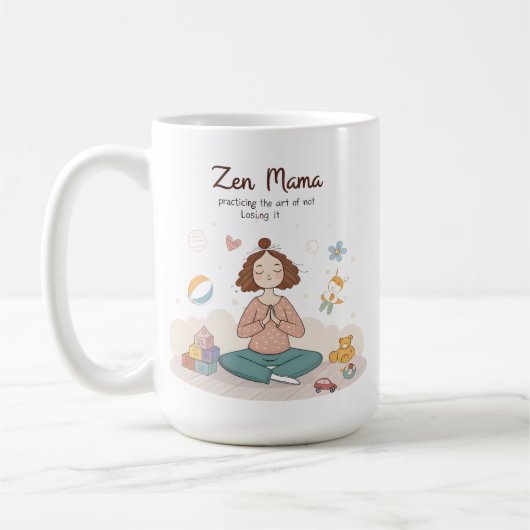 Zen Mama Ruhige Mutterschaft Kunst Kaffeetasse (Links)