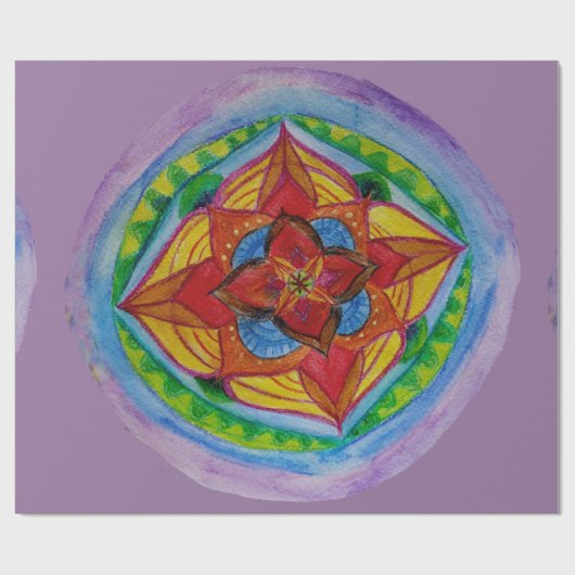 Zen Mandala Matte Wrapping Paper, 30" x 6' Geschenkpapier (Flach)