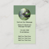 Zen Massage Nature Theme Business Cards Visitenkarte (Vorderseite)