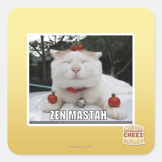 Zen Mastah Quadratischer Aufkleber (Vorderseite)