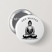 Zen Master - Buddha Meditation Button (Vorne & Hinten)