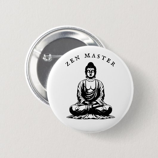 Zen Master - Buddha Meditation Button (Vorne & Hinten)