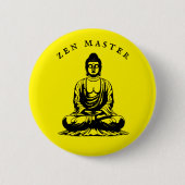 Zen Master - Buddha Meditation Gelb Button (Vorderseite)