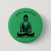 Zen Master - Buddha Meditation Grün Button (Vorderseite)