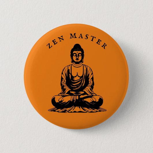 Zen Master - Buddha Meditation Orange Button (Vorderseite)