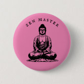 Zen Master - Buddha Meditation Rosa Button (Vorderseite)