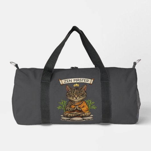 Zen Master Cat Funny Chill Gray Tabby Cat Gift  Duffle Bag (Vorderseite)