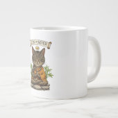 Zen Master Cat Funny Chill Gray Tabby Cat Gift  Jumbo-Tasse (Vorderseite Rechts)