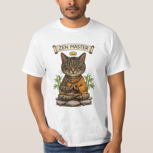 Zen Master Cat Funny Chill Gray Tabby Cat Gift  T-Shirt (Vorderseite)