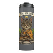 Zen Master Cat Funny Chill Gray Tabby Cat Gift  Thermosbecher (Vorderseite)