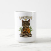 Zen Master Cat Funny Chill Gray Tabby Cat Gift  Verwandlungstasse (Zentrum)