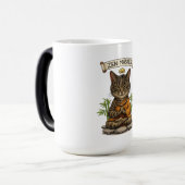 Zen Master Cat Funny Chill Gray Tabby Cat Gift  Verwandlungstasse (Vorderseite Links)