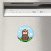 "Zen Master" kawaii Sloth Magnet (In Situ (Geschirrspüler))