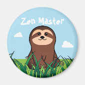 "Zen Master" kawaii Sloth Magnet (Vorne)