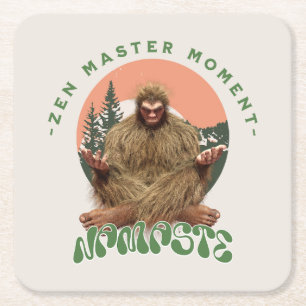 Zen Master Moment Namaste - Bigfoot Maditation Rechteckiger Pappuntersetzer