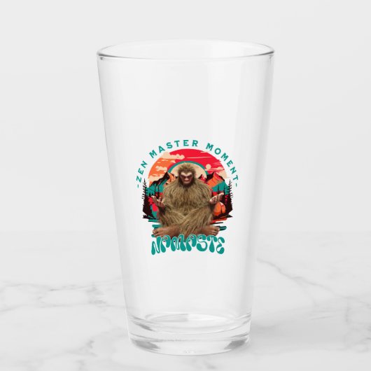Zen Master Moment - Namaste Funny Bigfoot Glas (Vorderseite)