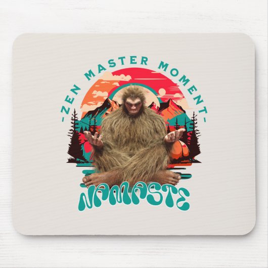 Zen Master Moment - Namaste Funny Bigfoot Mousepad (Vorne)