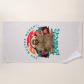 Zen Master Moment - Namaste Funny Bigfoot Strandtuch (Vorderseite)