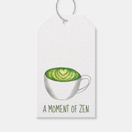 Zen Matcha Green Tea Latte Liebe Geschenkanhänger (Vorderseite)