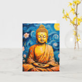 Zen Meditation Buddha Art Karte (Gelbe Blume)
