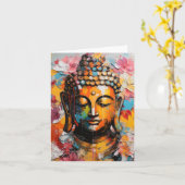 Zen Meditation Buddha Art Karte (Gelbe Blume)
