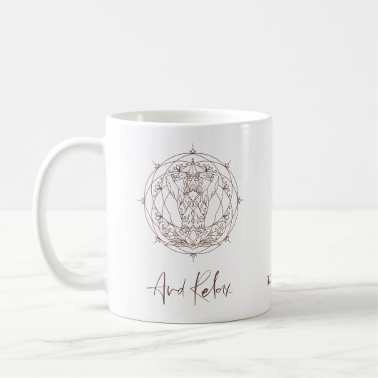 Zen Meditation Mandala und Zitat für Entspannung Kaffeetasse (Links)
