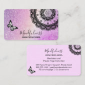 *~* Zen Meditation Schmetterling Reiki Mandala Visitenkarte (Vorne/Hinten)