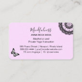 *~* Zen Meditation Schmetterling Reiki Mandala Visitenkarte (Rückseite)