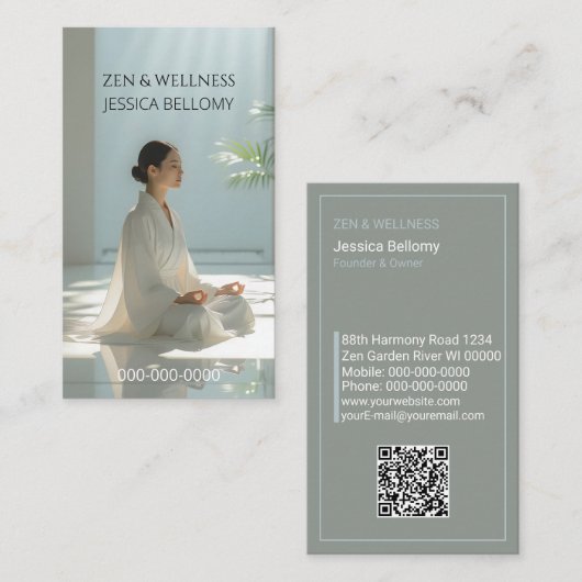 Zen Meditation Visitenkarte (Vorne/Hinten)