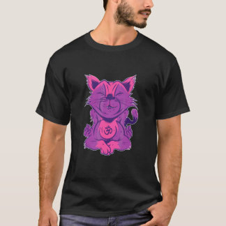 Zen Meditation Yoga Cat Omm T-Shirt
