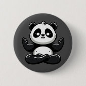 Zen Meditationspanda - Süße Tier Meditation Pose Button (Vorderseite)