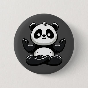 Zen Meditationspanda - Süße Tier Meditation Pose Button