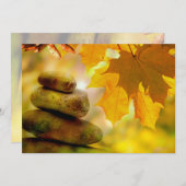 Zen-Meditationsteine und Ahornmassage-Blätter Einladung (Vorne/Hinten)