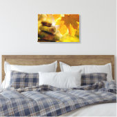 Zen-Meditationsteine und Ahornmassage-Blätter Leinwanddruck (Insitu (Schlafzimmer))